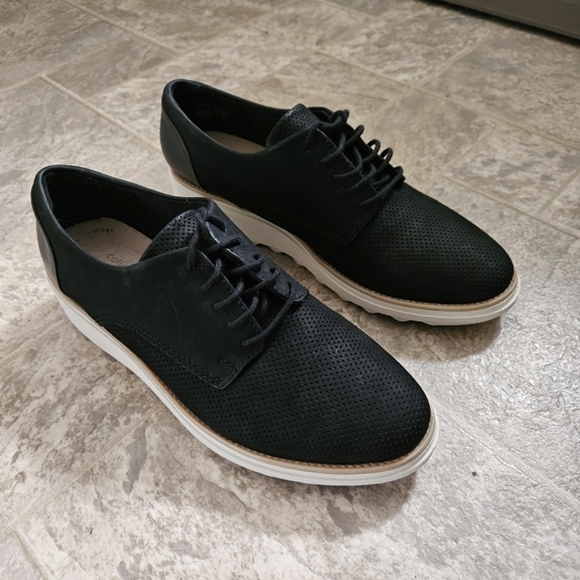 Clarks Ultimate Comfort Collection Black Leather Lace Up Oxford Loafer NWT - Picture 2 of 9
